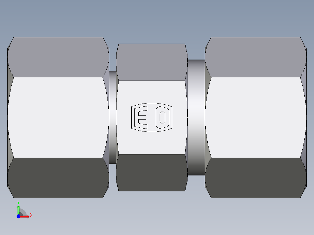 卡套式工业通用硬管接头EO_Distance_piece_adapter_DA12ZS71前视图