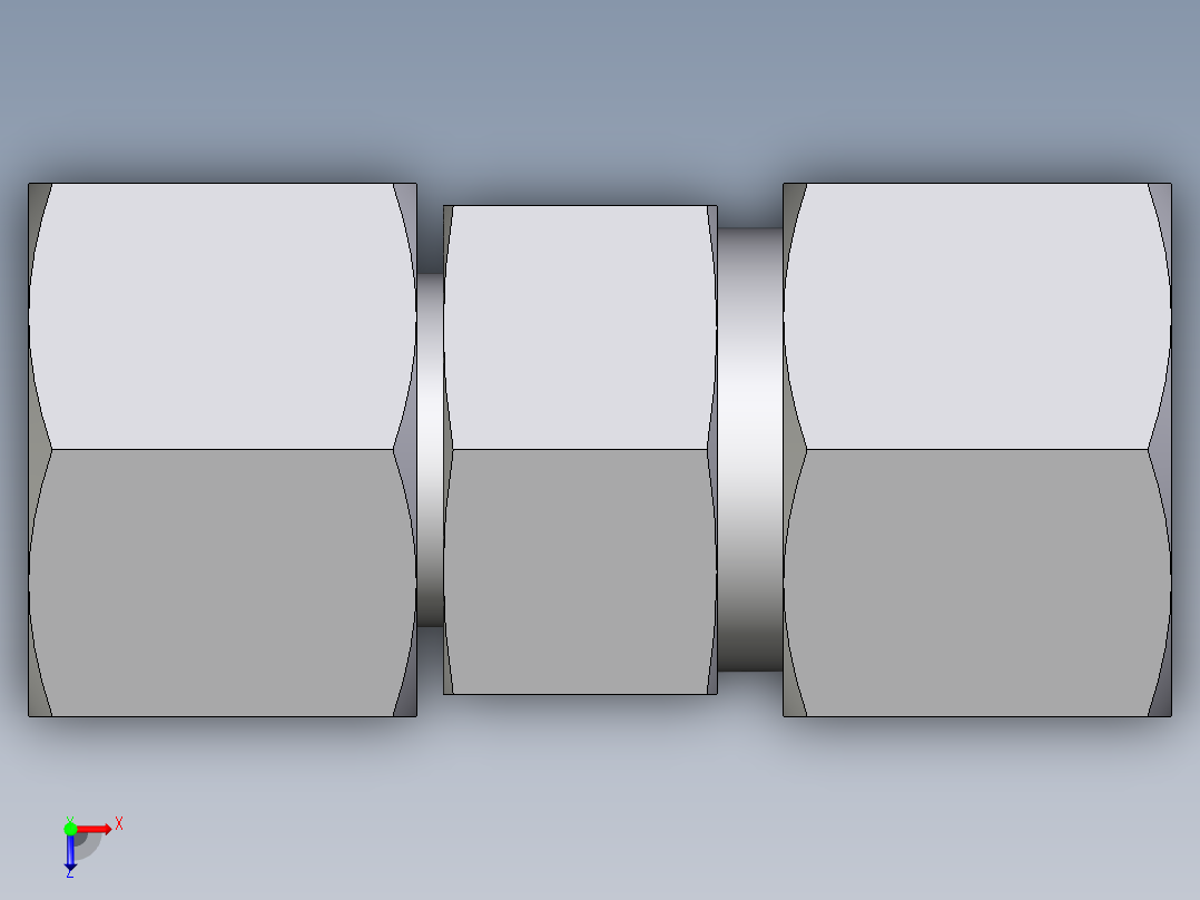 卡套式工业通用硬管接头EO_Distance_piece_adapter_DA12ZS71俯视图
