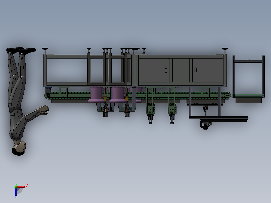 全自动装螺母拉铆螺母在线铆接螺母设备俯视图