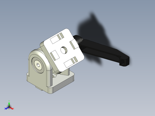 型材-BR 40X40 PIVOT JOINT WITH LEVER KJN532235L 正等轴测缩略图