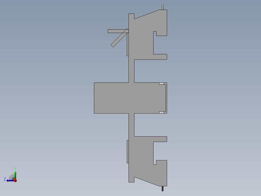 镜片裁片机床右视图