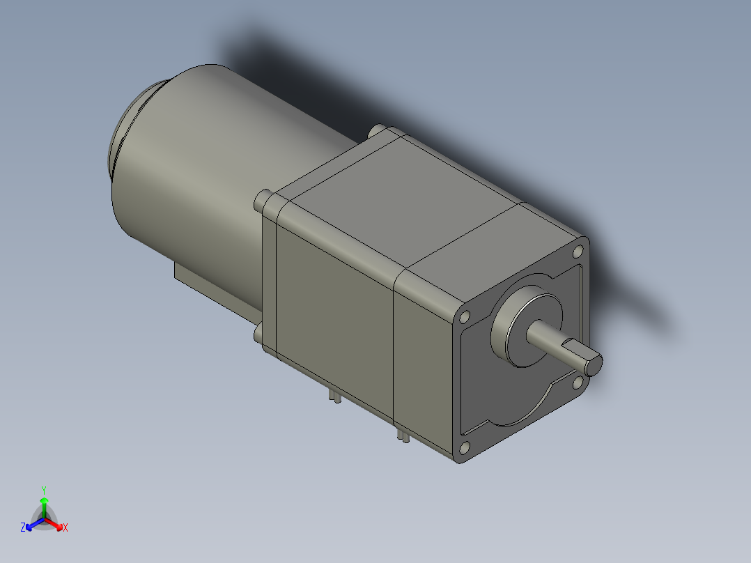 M61X6HV4L+MX6G3H微型齿轮调速马达正等轴测图
