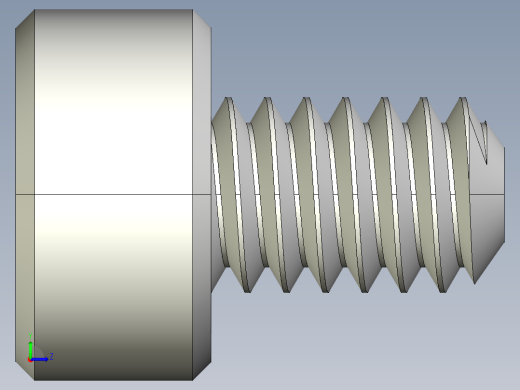 M2 x 0.4mm Thread 3mm LONG SOCKET HEAD CAP SCREW.IGS左视缩略图