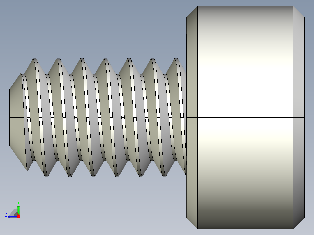 M2 x 0.4mm Thread 3mm LONG SOCKET HEAD CAP SCREW.IGS右视图