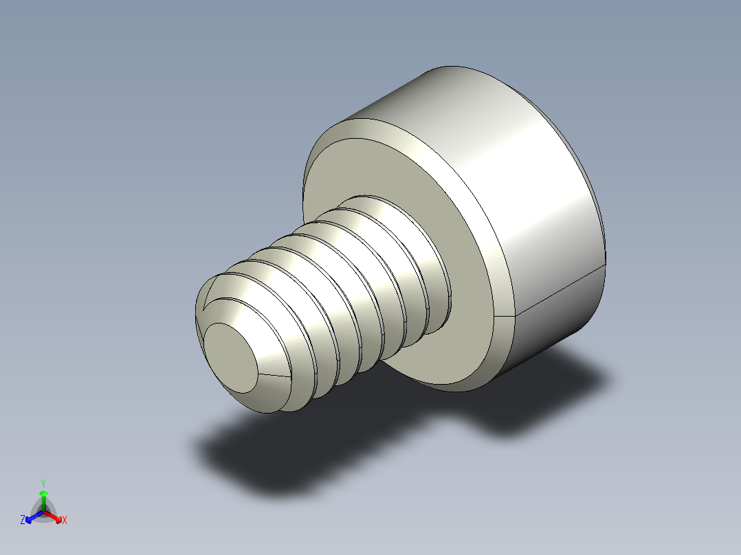 M2 x 0.4mm Thread 3mm LONG SOCKET HEAD CAP SCREW.IGS正等轴测图