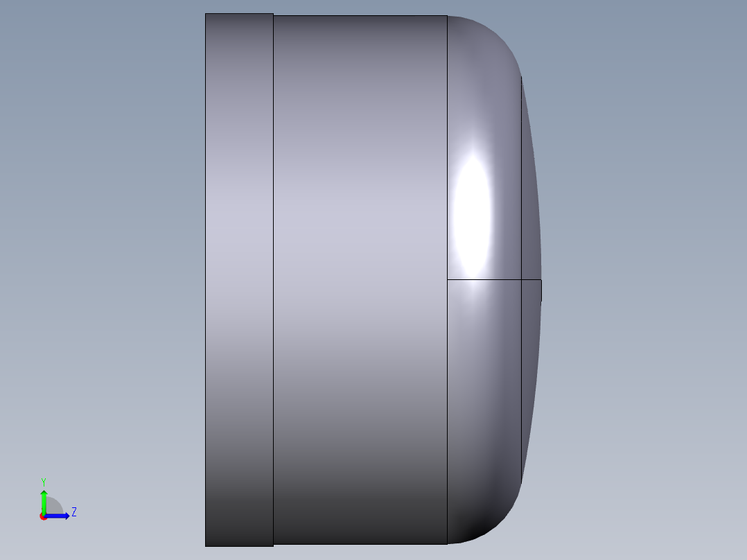 7CLV 带有溶剂焊接插座的端盖左视图