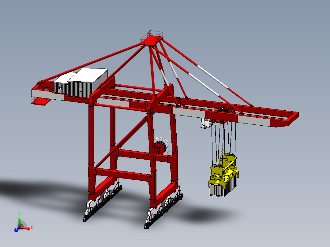 集装箱起重机3D数模图纸 Solidworks设计