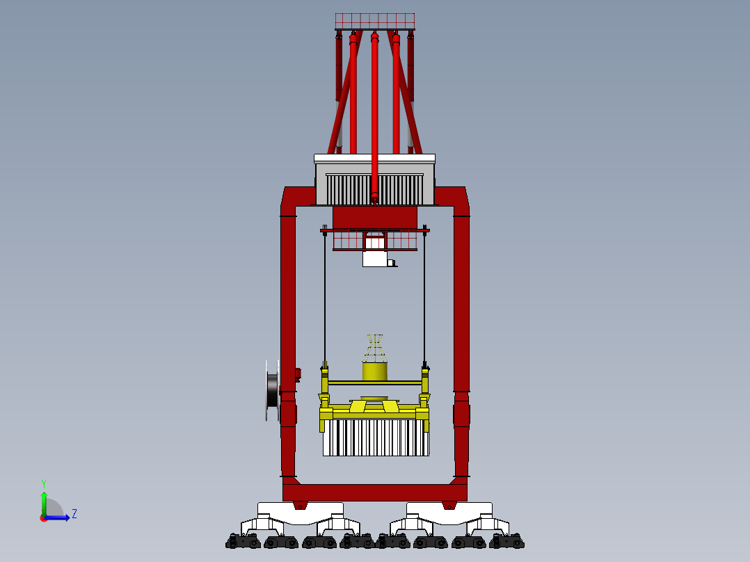 集装箱起重机3D数模图纸 Solidworks设计左视图