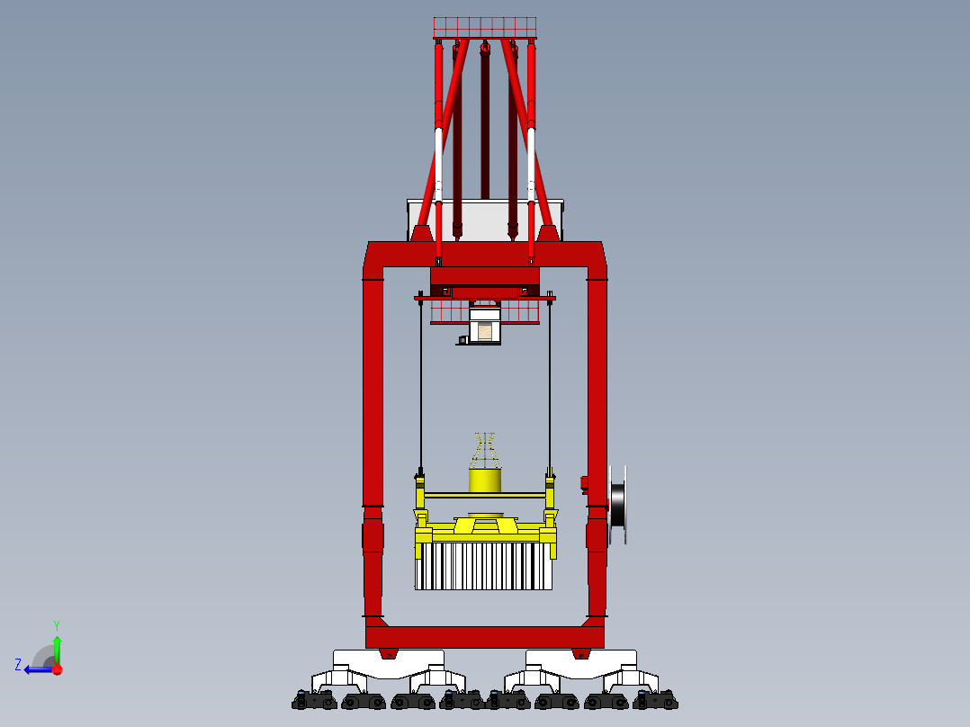 集装箱起重机3D数模图纸 Solidworks设计右视图