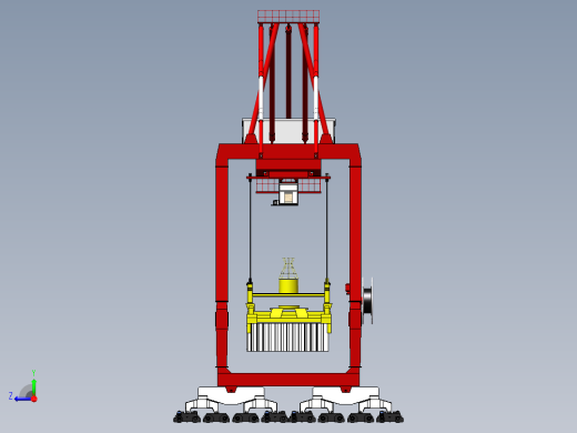 集装箱起重机3D数模图纸 Solidworks设计右视缩略图