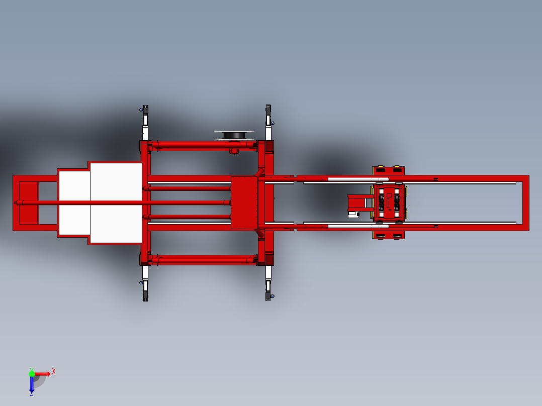 集装箱起重机3D数模图纸 Solidworks设计俯视图