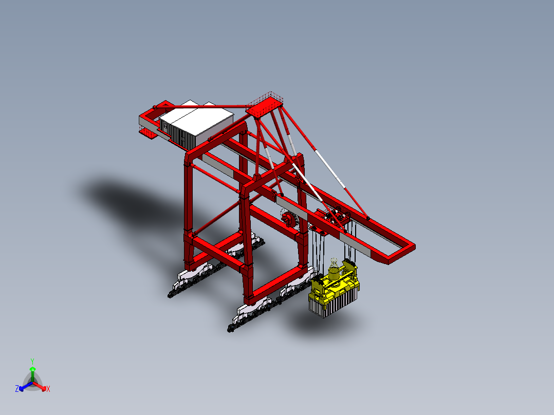 集装箱起重机3D数模图纸 Solidworks设计正等轴测图