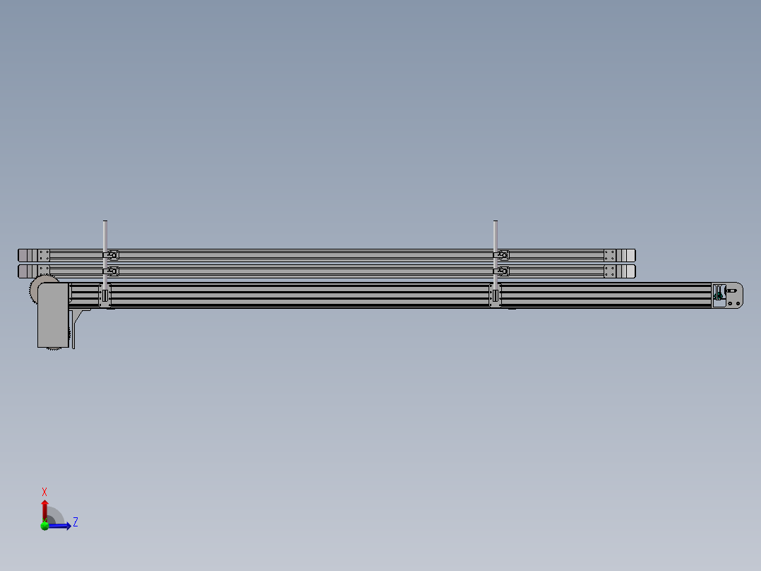 套袋机传送带后视图