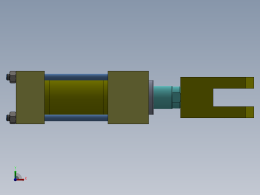 A0002802-拉杆液压缸 (DANIELI) ( 精整区尾部剪切机) 40x28x45 毫米前视缩略图