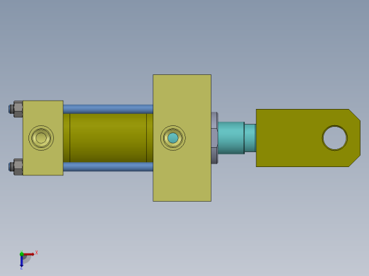 A0002802-拉杆液压缸 (DANIELI) ( 精整区尾部剪切机) 40x28x45 毫米俯视缩略图