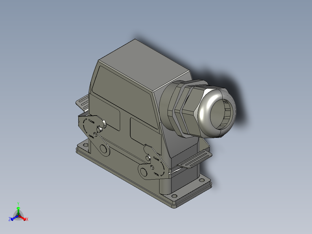重型连接器16针正等轴测图