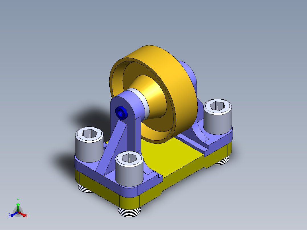滑轮 (1)正等轴测图