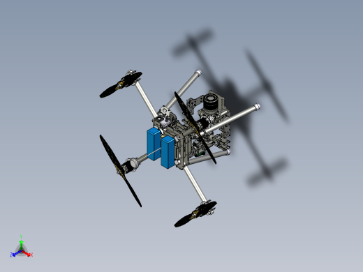 X4航拍四轴无人机模型3D图纸