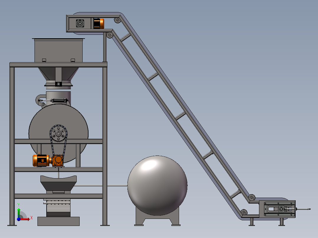 蒸汽去皮机前视图
