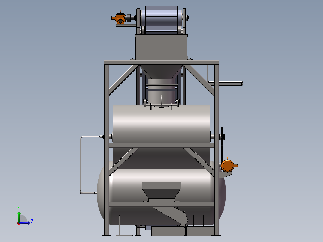 蒸汽去皮机左视图