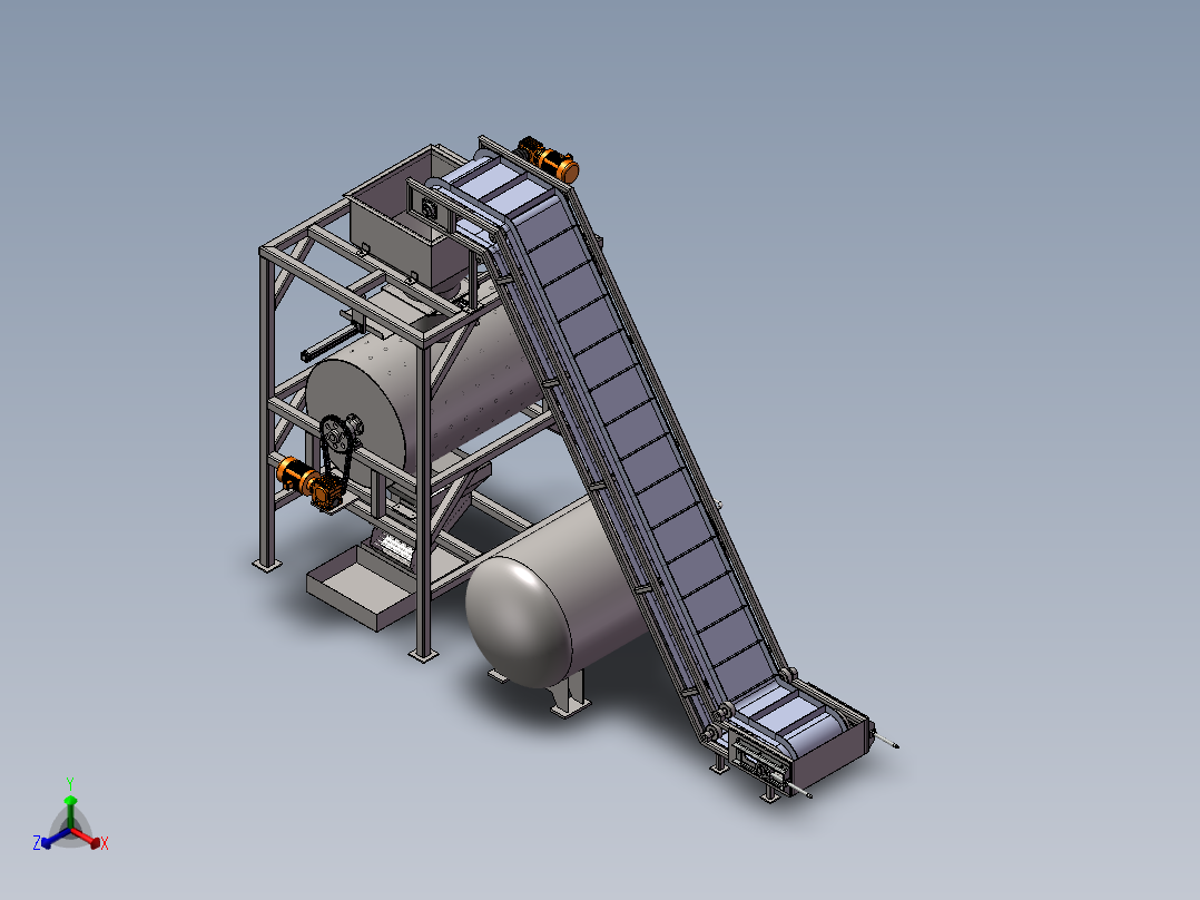 蒸汽去皮机正等轴测图