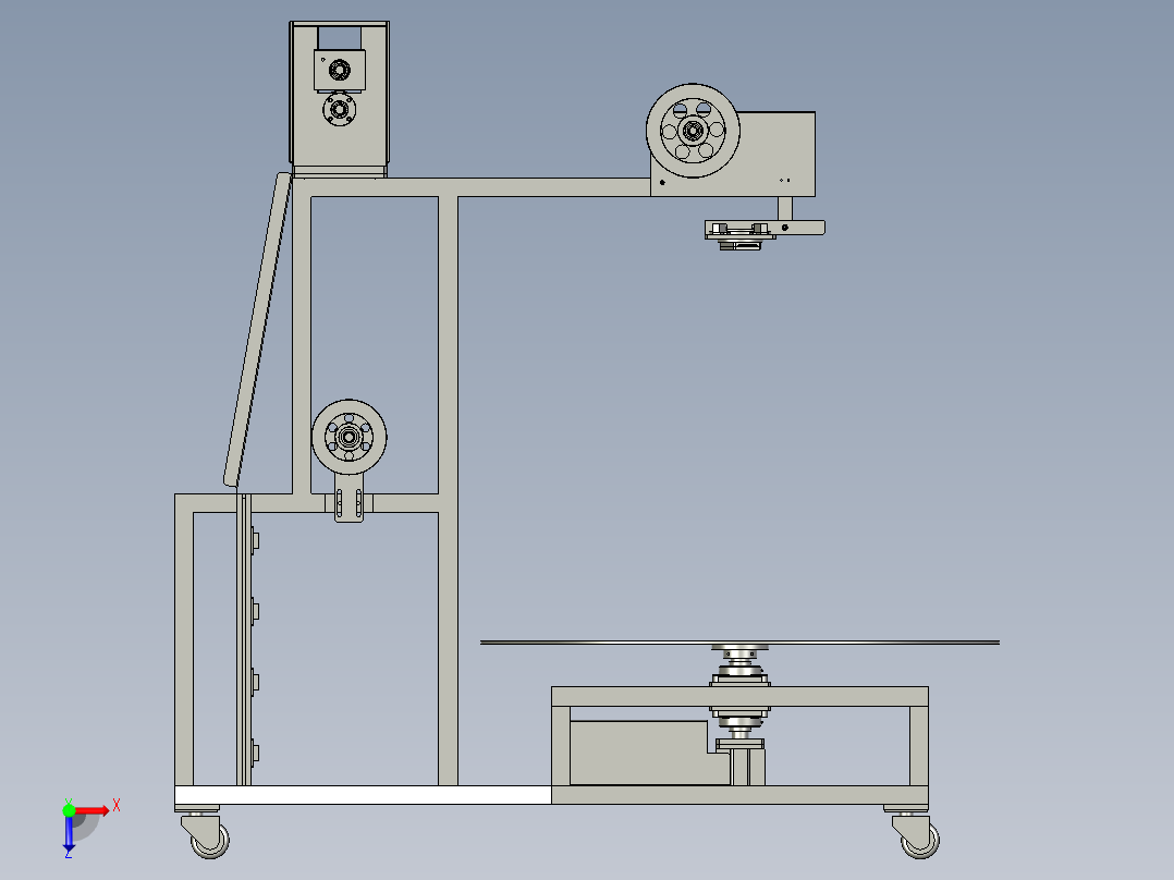 前部进料机架-XG1俯视图
