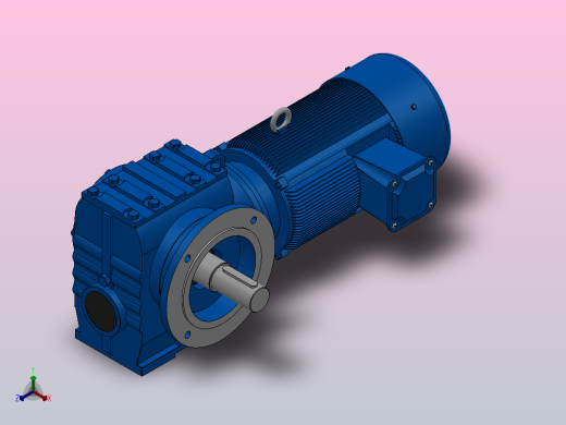 SF77法兰轴伸式安装斜齿-蜗轮蜗杆减速机SF77-YV2.2-4P-27.75-M1-0°-A