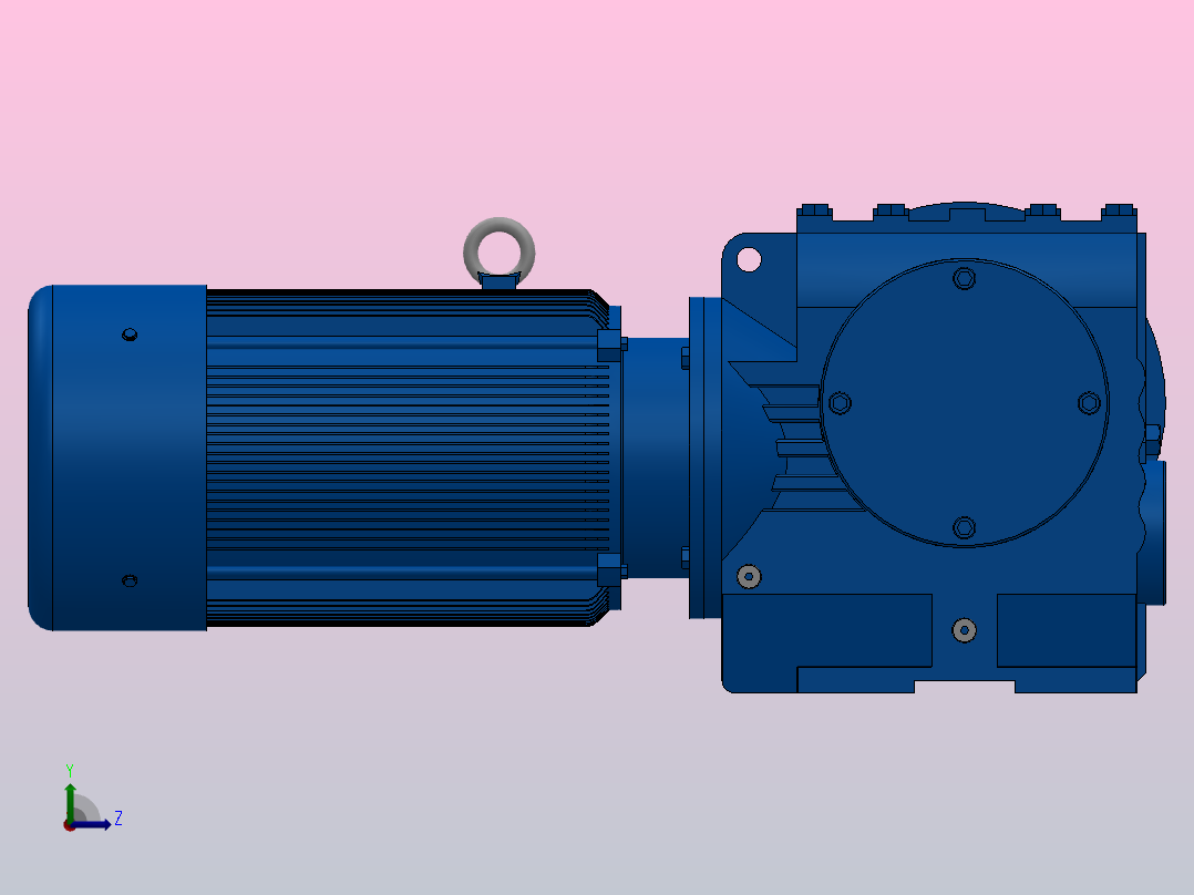 SF77法兰轴伸式安装斜齿-蜗轮蜗杆减速机SF77-YV2.2-4P-27.75-M1-0°-A左视图