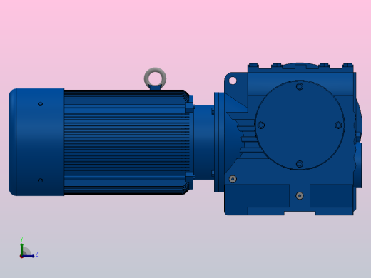 SF77法兰轴伸式安装斜齿-蜗轮蜗杆减速机SF77-YV2.2-4P-27.75-M1-0°-A左视缩略图