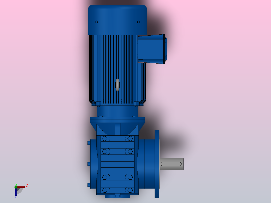 SF77法兰轴伸式安装斜齿-蜗轮蜗杆减速机SF77-YV2.2-4P-27.75-M1-0°-A俯视图