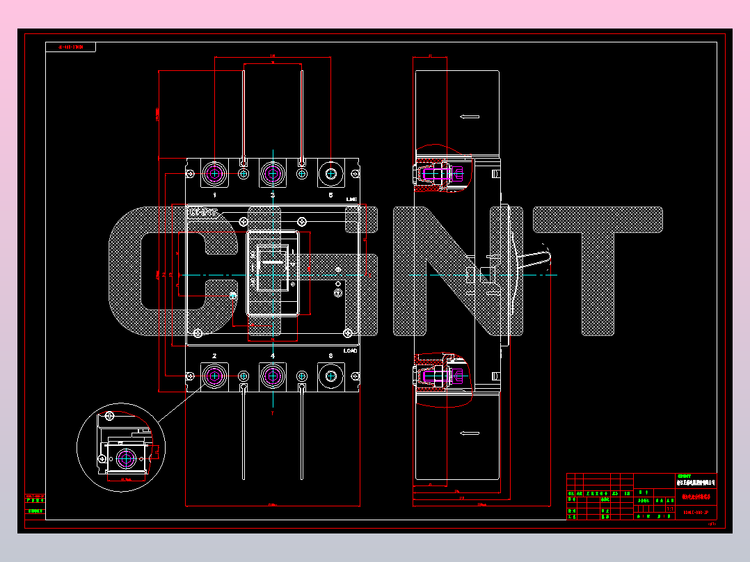 NXMLE-800 3P剩余电流动作断路器外形安装尺寸图202209