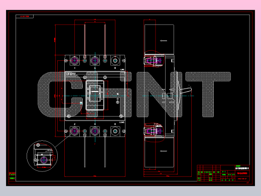 NXMLE-800 3P剩余电流动作断路器外形安装尺寸图202209
