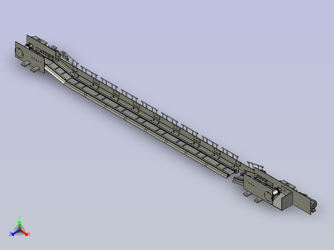 SGZ-800 1050刮板输送机设计+SolidWorks三维模型主视图
