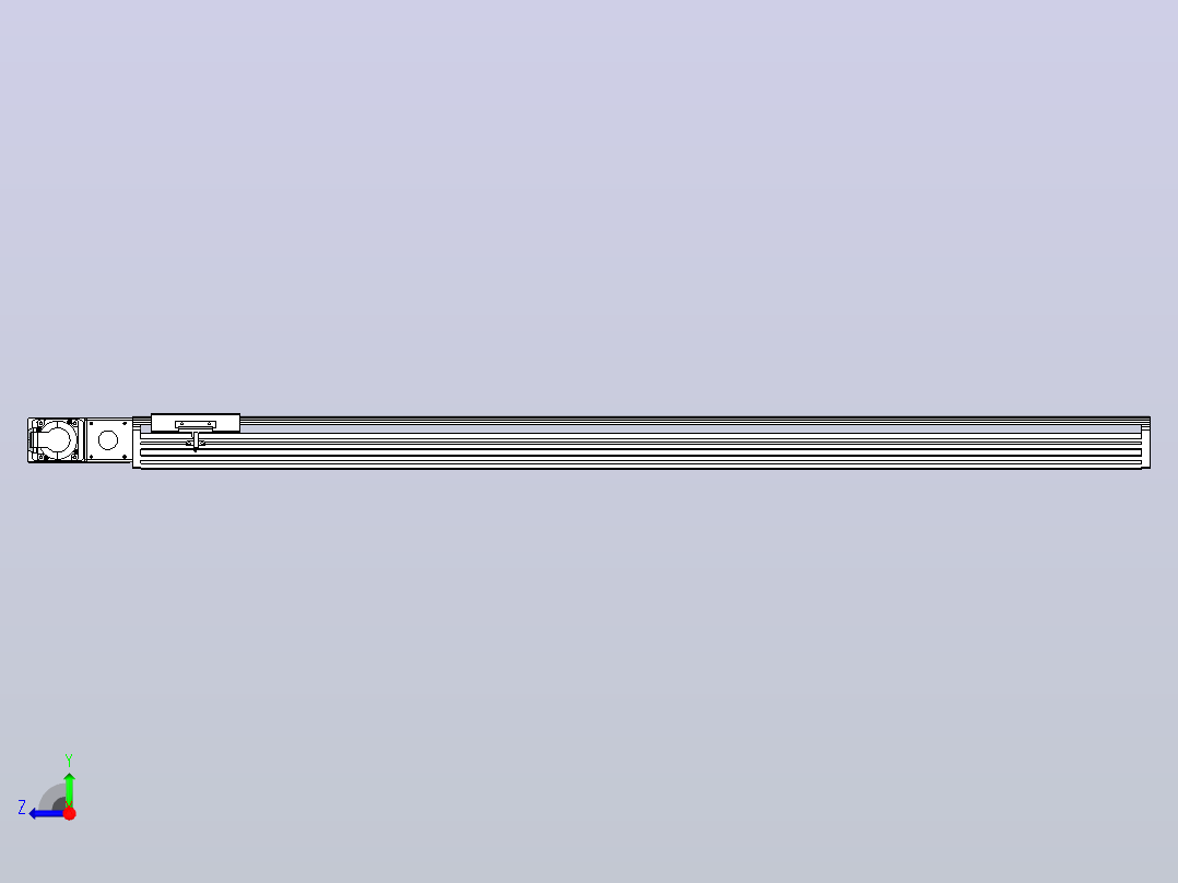 皮带直线轴半封闭可选导轨TPA-HNB-140D-120-L1250-ML-Y-P40-N3右视图