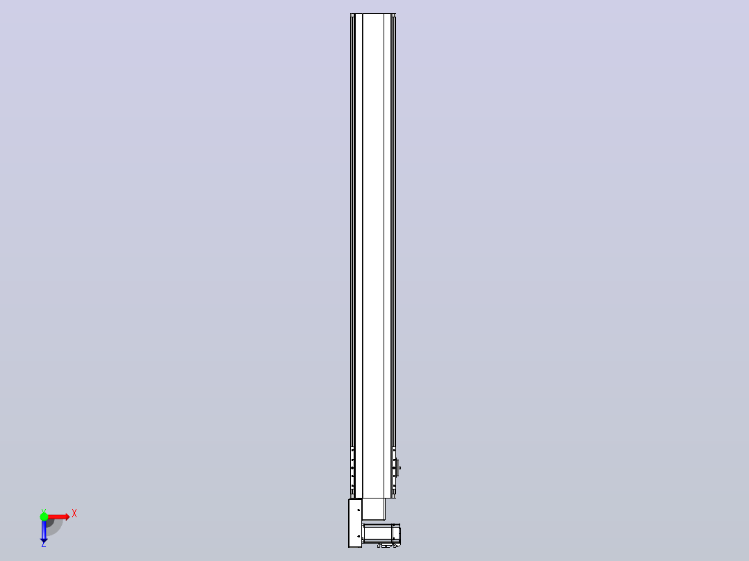 皮带直线轴半封闭可选导轨TPA-HNB-140D-120-L1250-ML-Y-P40-N3俯视图