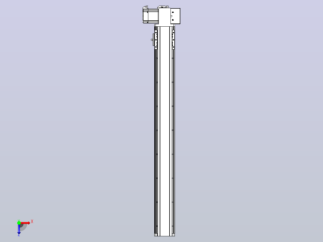 皮带直线轴半封闭可选导轨TPA-HNB-85D-90-L700-LP-Y-P20-N3俯视图