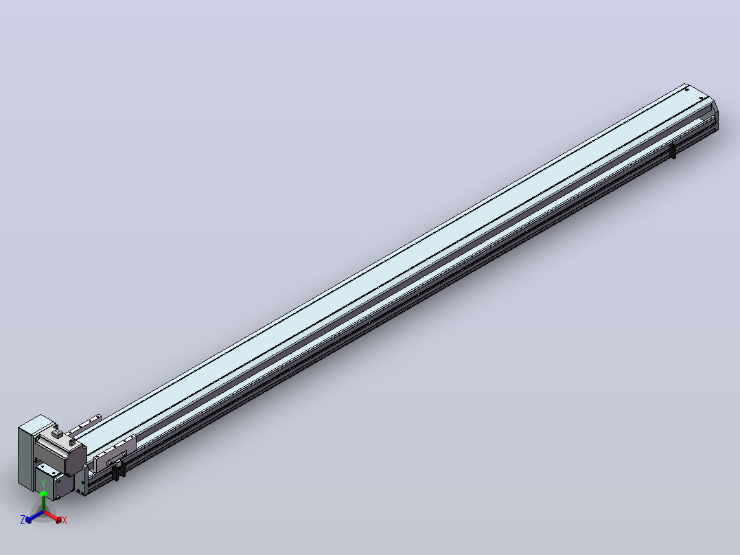 BDHB14M同步带模组[BDHB14M-L40-300-L-M20-C4-0001]正等轴测图