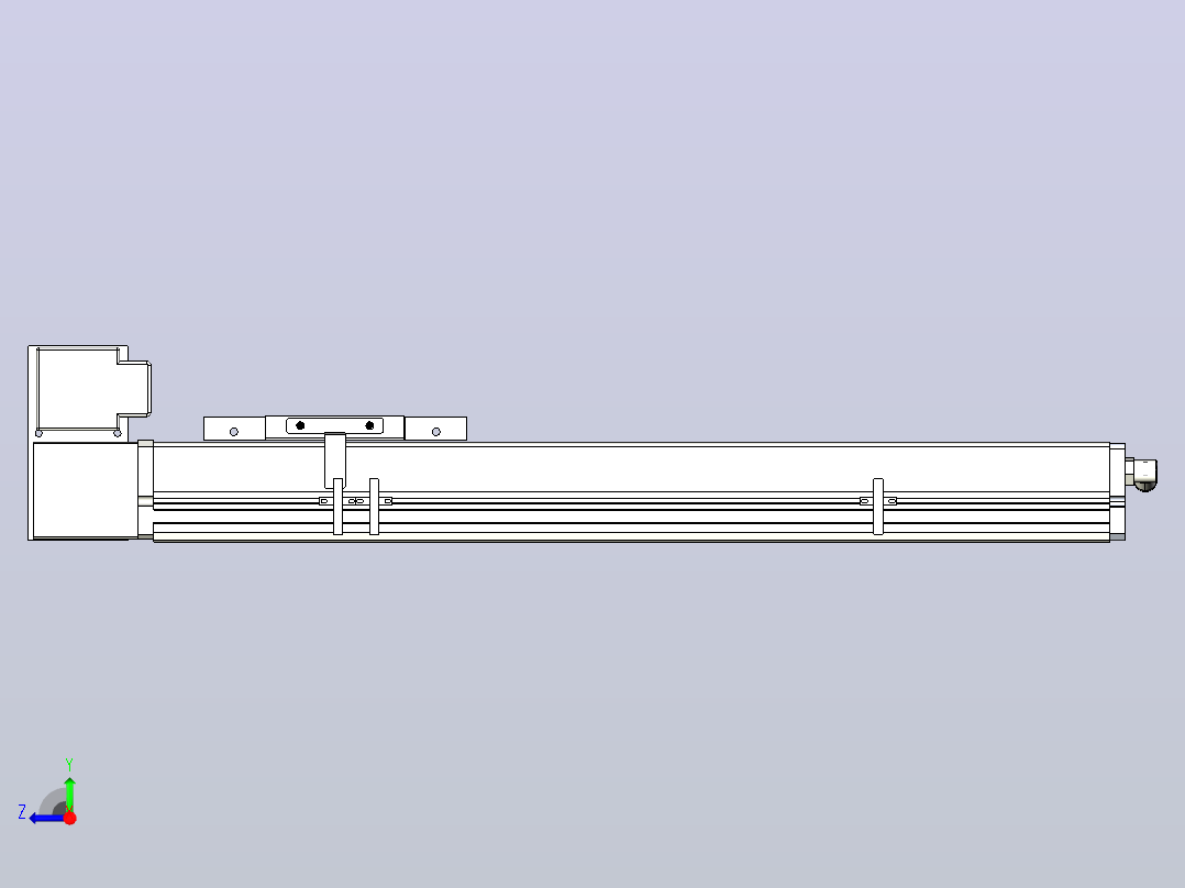 MCB14无尘皮带滑台[MCB14-L40-400-LU-P20-C3]右视图