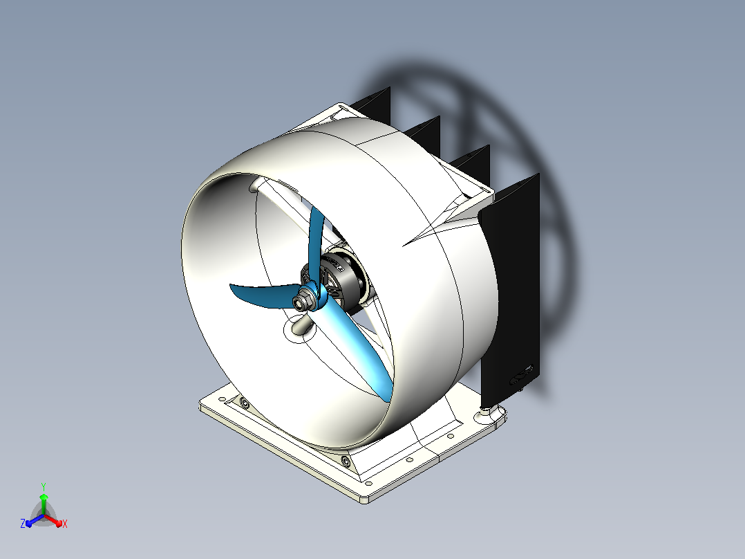 遥控气垫船管道驱动装置主视图
