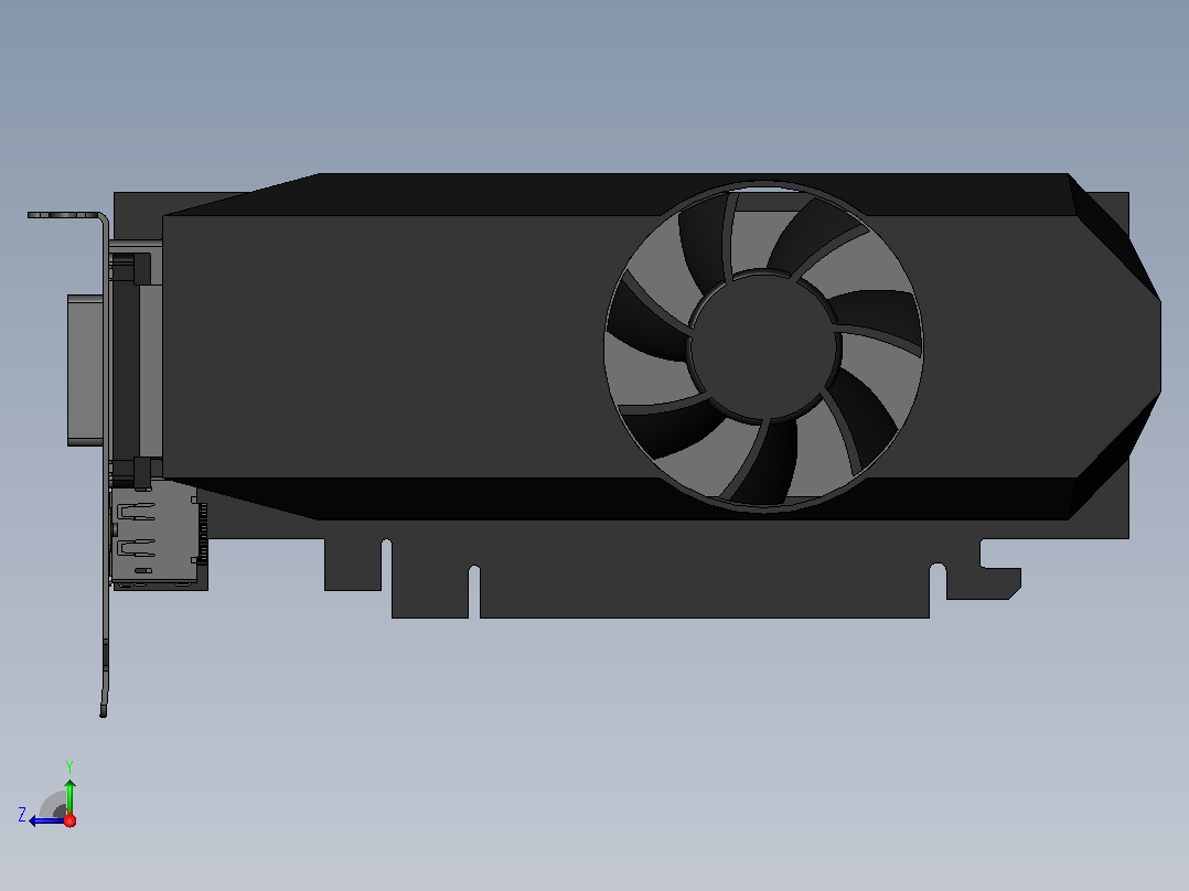 显卡 GIGABYTE GTX 1050 Ti右视图