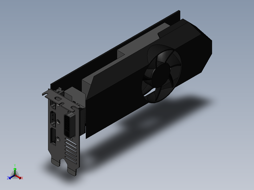 显卡 GIGABYTE GTX 1050 Ti正等轴测图