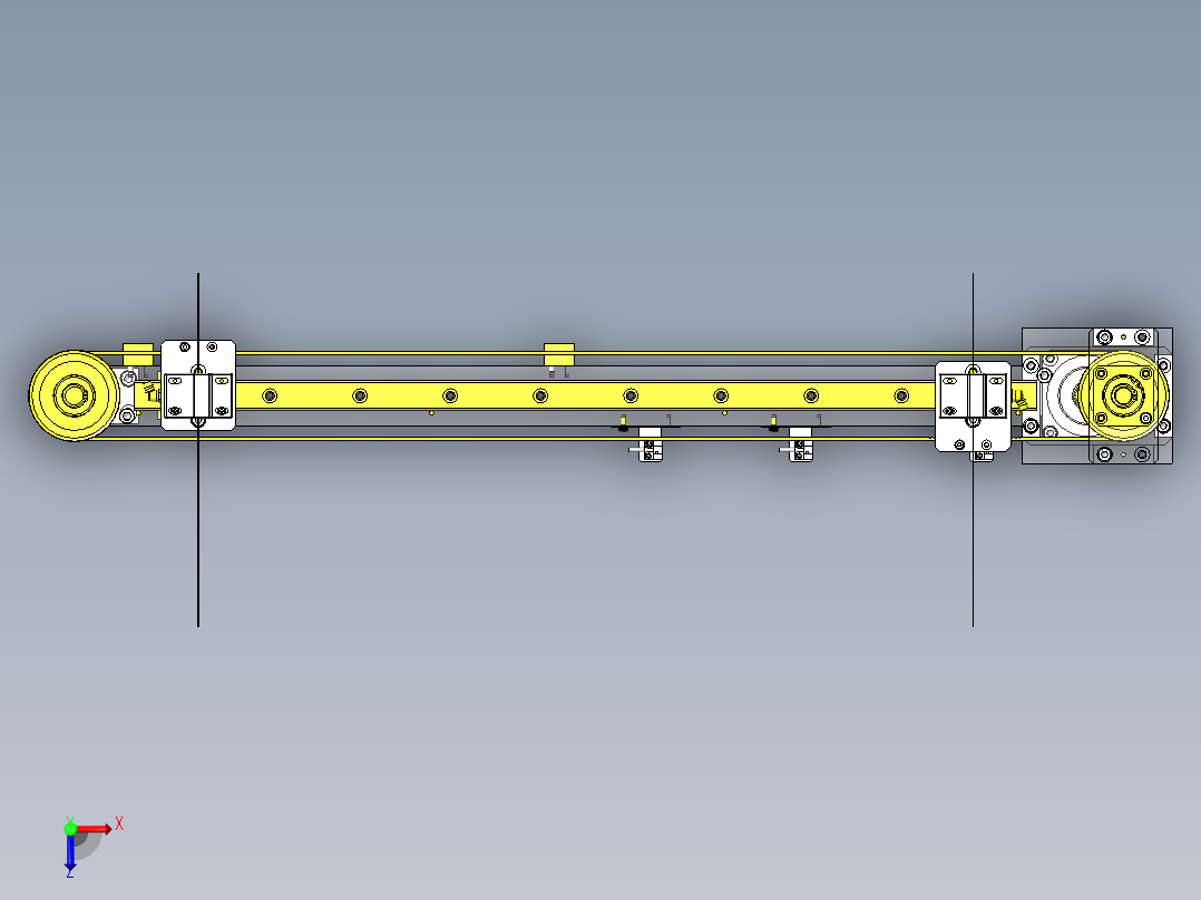 皮带驱动搬运装置（横向）俯视图