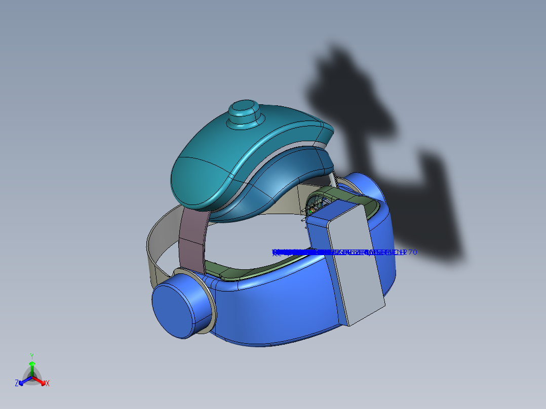 头部按摩仪正等轴测图