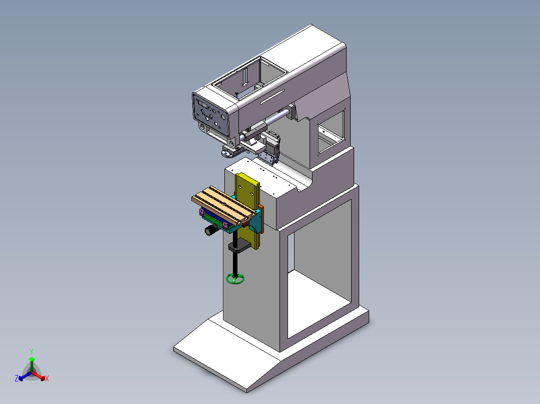 单色移印机正等轴测图
