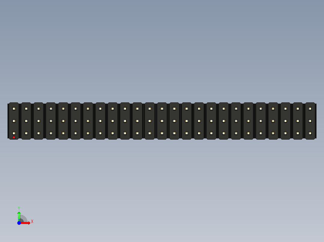 彩色公头100mil（2.54mm）系列-DS1021_black_3x25p_100mil_Type43_rev1.0前视图