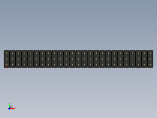 彩色公头100mil（2.54mm）系列-DS1021_black_3x25p_100mil_Type43_rev1.0前视缩略图