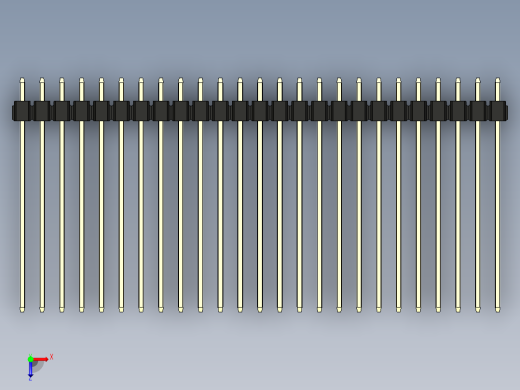 彩色公头100mil（2.54mm）系列-DS1021_black_3x25p_100mil_Type43_rev1.0俯视缩略图