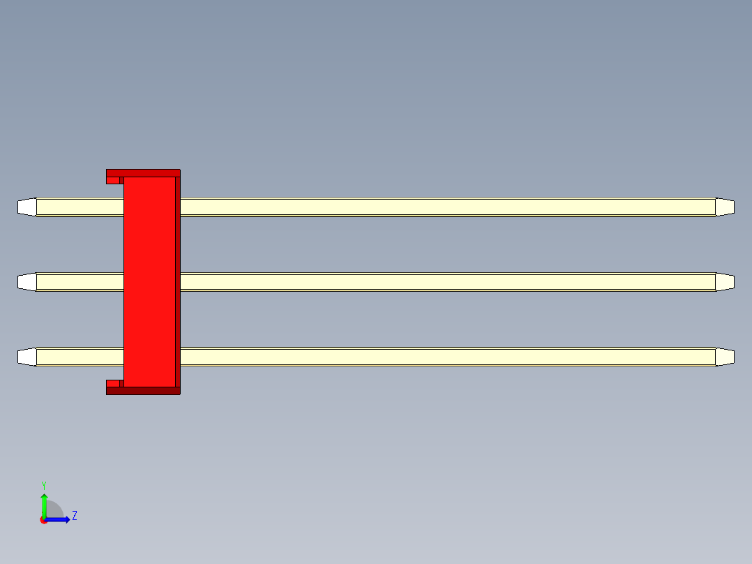 彩色公头100mil（2.54mm）系列-DS1021_red_3x09p_100mil_Type19_rev1.0左视图