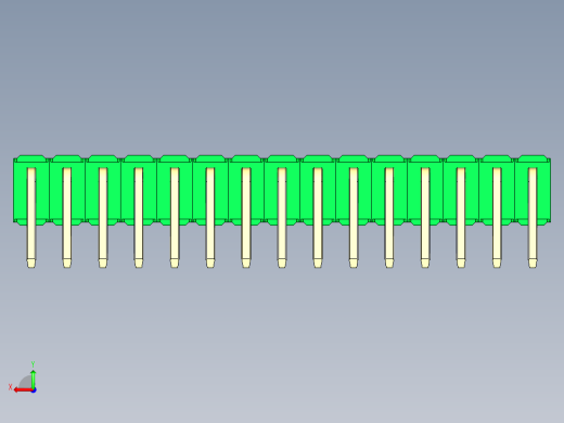 彩色公排针 100mil 2.54mm 系列-DS1022_green_2x15p_100mil_TypeD_rev1.0后视缩略图
