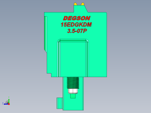 DEGSON 15EDG（公头） 3.5mm 螺钉锁紧，插拔式接线端子 FullPack-15EDGKDM-3.5-07P-14-00AH右视缩略图
